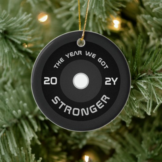 Geschiktheid voor Weightlifter barbell 2022 foto m Keramisch Ornament (Boom)