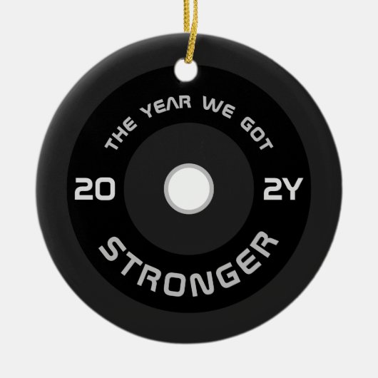 Geschiktheid voor Weightlifter barbell 2022 foto m Keramisch Ornament (Voorkant)