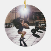 Geschiktheid voor Weightlifter barbell 2022 foto m Keramisch Ornament (Achterkant)