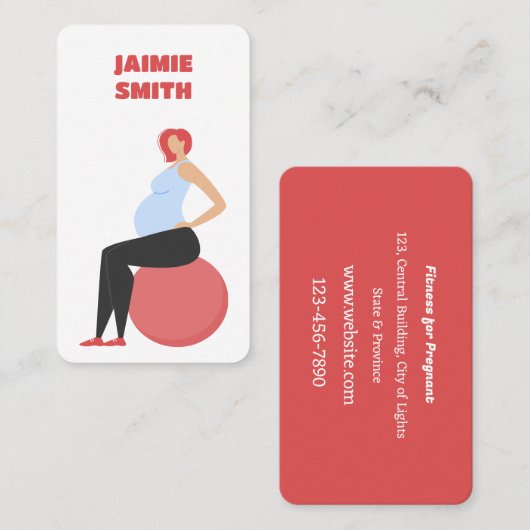 Geschiktheid voor zwangere trainer visitekaartje (Voorkant / Achterkant)