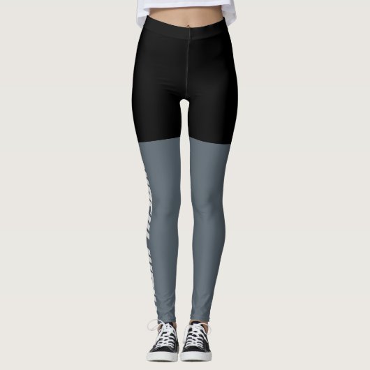 Geschiktheid voor zwarte en grijze trein leggings (Voorkant)
