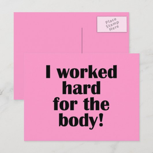 Geschiktheid waar ik hard voor werkte briefkaart (Voorkant / Achterkant)