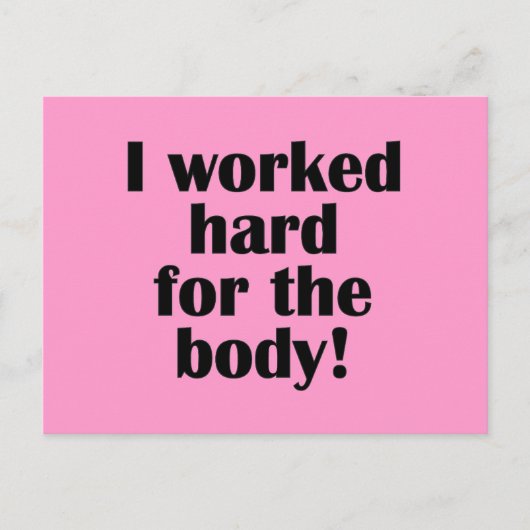 Geschiktheid waar ik hard voor werkte briefkaart (Voorkant)