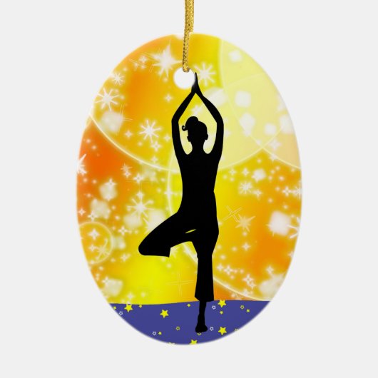 Geschiktheid! Yoga - Boom - SRF Keramisch Ornament (Voorkant)
