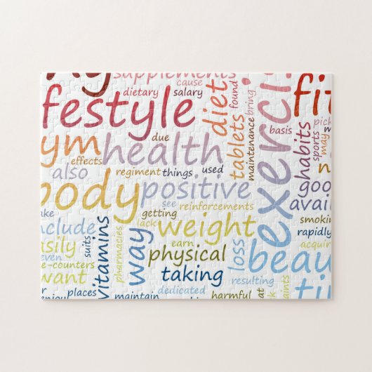 Geschiktheidsconcept voor gewichtsverlies en gezon legpuzzel (Horizontaal)