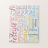 Geschiktheidsconcept voor gewichtsverlies en gezon legpuzzel (Verticaal)