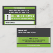 Geschiktheidsklasse Visitekaartje Free Week Card Kortingskaartje (Voorkant / Achterkant)