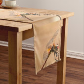 geschilde dragonvlieg, geïsoleerd tegen Ecru Korte Tafelloper (Voorbeeld)