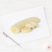 Geschilde en gesneden banaan ovale sticker (Envelop)