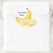 Geschilde en gesneden banaan ronde sticker (Tas)