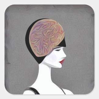  geschilde flap Mannequin Vierkante Sticker