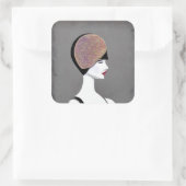 geschilde flap Mannequin Vierkante Sticker (Tas)