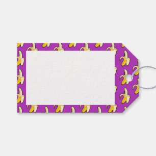 Geschilde gele banaan pixel art patroon cadeaulabel