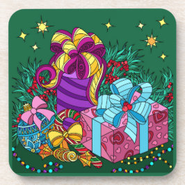 geschilde kerstcadeaus;  feestdagen bier onderzetter