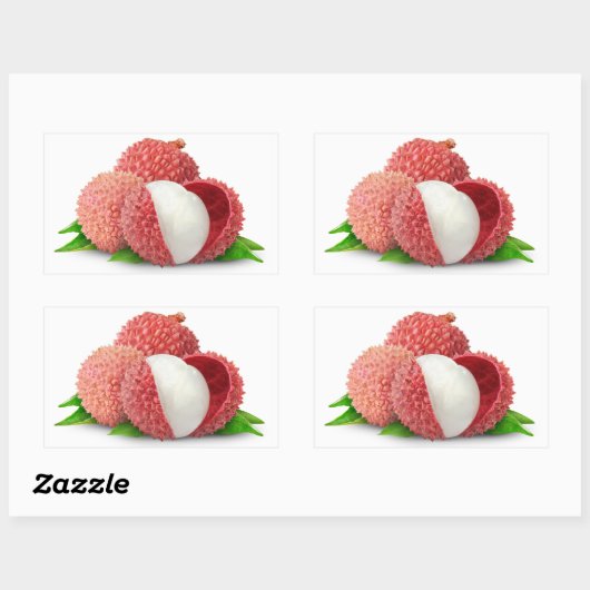 Geschilde lychevruchten rechthoekige sticker (Vel)