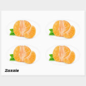 Geschilde tangerine ovale sticker (Vel)