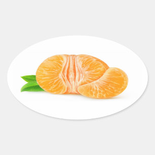 Geschilde tangerine ovale sticker