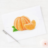 Geschilde tangerine ovale sticker (Envelop)