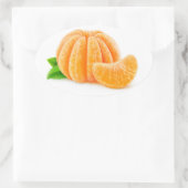 Geschilde tangerine ovale sticker (Tas)