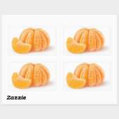 Geschilde tangerine rechthoekige sticker (Vel)