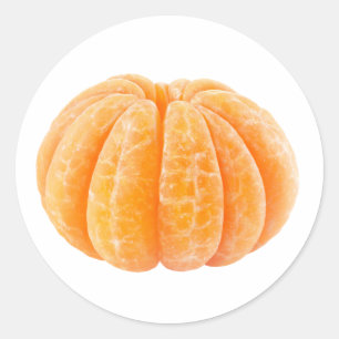 Geschilde tangerine ronde sticker