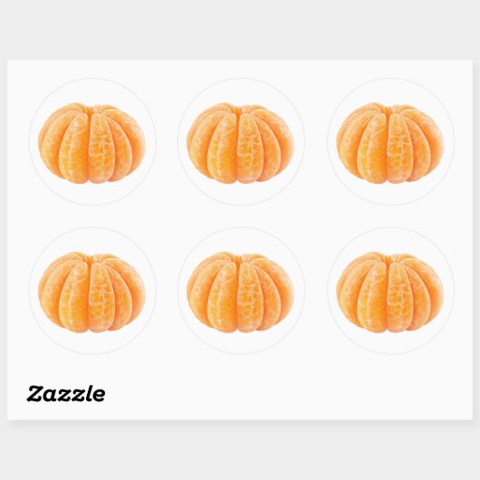 Geschilde tangerine ronde sticker (Vel)