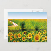 geschilde zonnebloemen briefkaart (Voorkant / Achterkant)