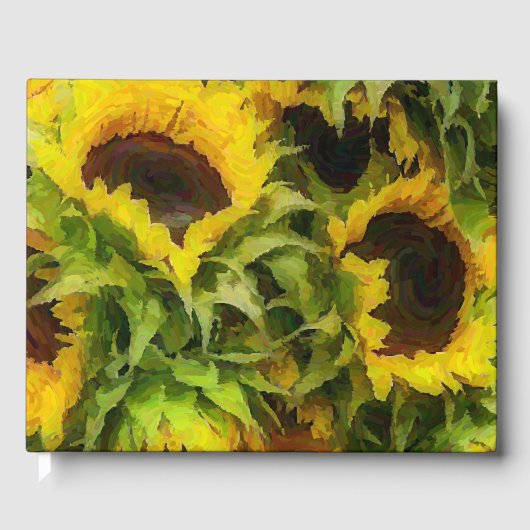 geschilde zonnebloemen gastenboek (Voorkant)