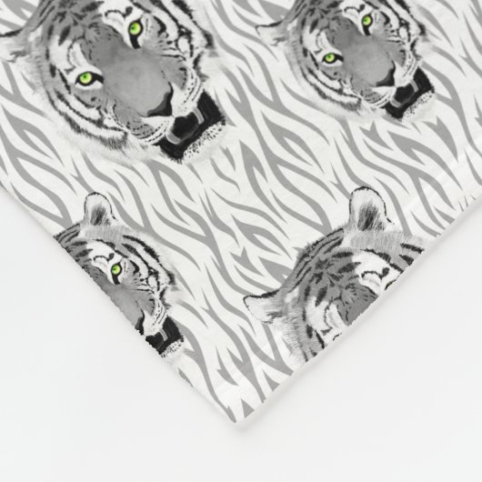 Geschilde zwarte en witte tijgerzijde met strepen fleece deken (Hoek)