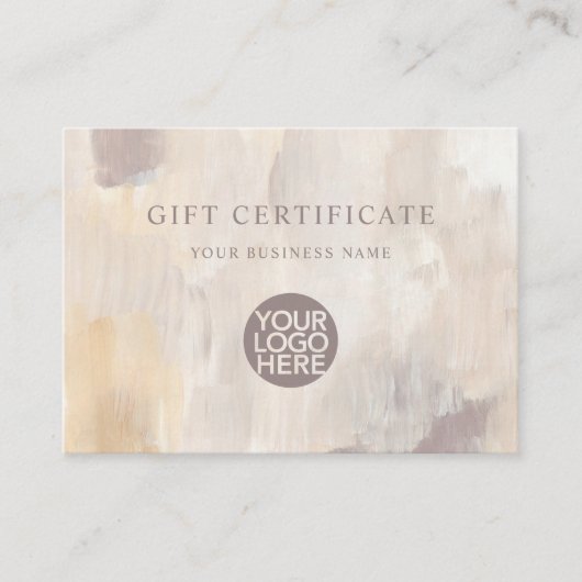 Geschilderd Abstract Elegant Cadeaubon en Logo Kortingskaartje (Voorkant)