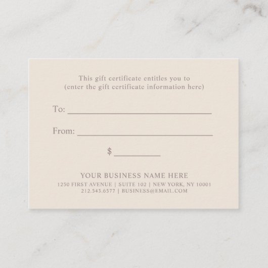 Geschilderd Abstract Elegant Cadeaubon en Logo Kortingskaartje (Achterkant)