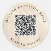 Geschilderd Abstract Elegant Neutraal Eenvoudige Q Ronde Sticker (Voorkant)