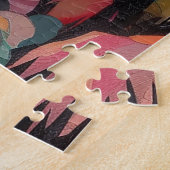 Geschilderd afbeelding van de natuur van de bergen legpuzzel (Zijkant)