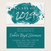 Geschilderd Afstudeerder | Aankondiging Blauwgroen (Voorkant /achterkant)