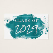 Geschilderd Afstudeerder | Aankondiging Blauwgroen (Voorkant)