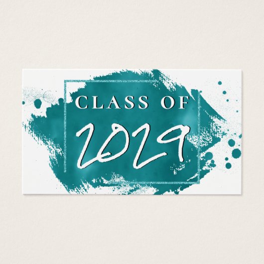 Geschilderd Afstudeerder | Aankondiging Blauwgroen (Voorkant)