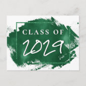 Geschilderd Afstudeerder | Green Splatter Brushstr Uitnodiging Briefkaart (Voorkant)