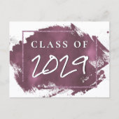 Geschilderd Afstudeerder | Mauve Pink Splash Smudg Uitnodiging Briefkaart (Voorkant)