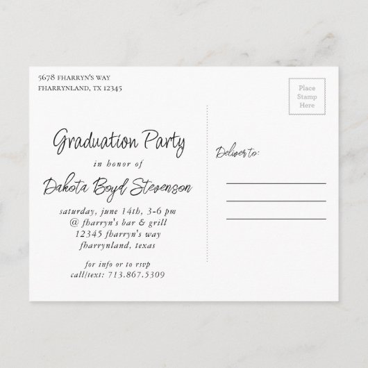 Geschilderd Afstudeerder | Mauve Pink Splash Smudg Uitnodiging Briefkaart (Achterkant)