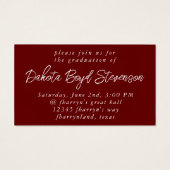 Geschilderd Afstudeerder | Red Crimson Afstuderen Visitekaartje (Achterkant)