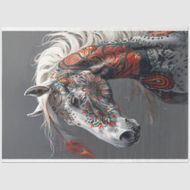 Geschilderd Amerikaans Indisch Paard Decoupage Tissuepapier