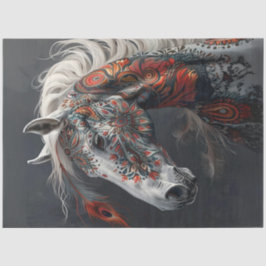 Geschilderd Amerikaans Indisch Paard Decoupage Tissuepapier