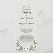 Geschilderd Anemones Trouwprogramma Programmakaart (Voorkant)