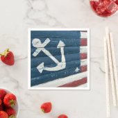 geschilderd anker op nautische vlag servet (Insitu)