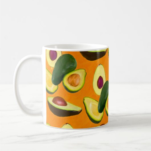 Geschilderd Avocado Patroon Koffiemok (Links)