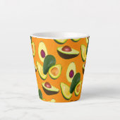 Geschilderd Avocado Patroon Latte Mok (Voorkant)