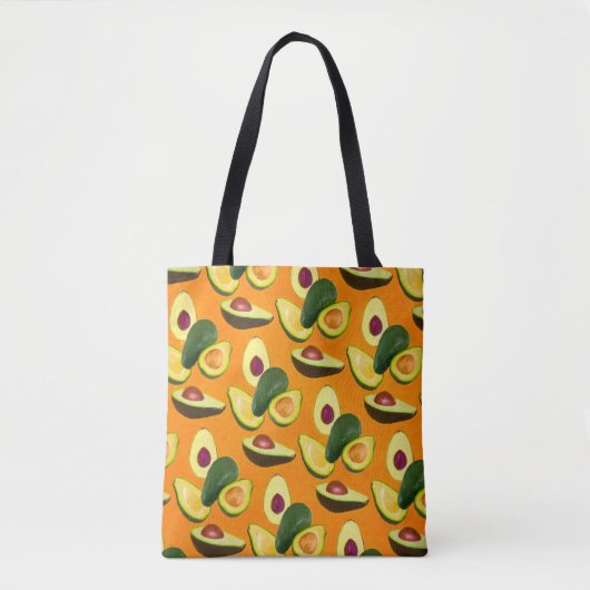 Geschilderd Avocado Patroon Tote Bag (Voorkant)