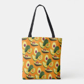 Geschilderd Avocado Patroon Tote Bag (Achterkant)
