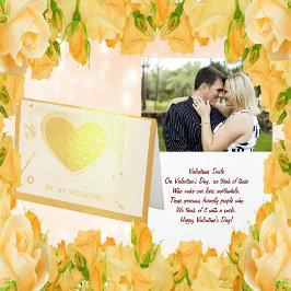 Geschilderd ben Mijn Valentijn Gold Heart Voeg fot Folie Kaarten