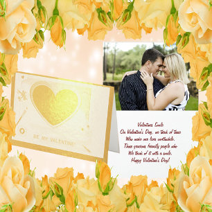 Geschilderd ben Mijn Valentijn Gold Heart Voeg fot Folie Kaarten